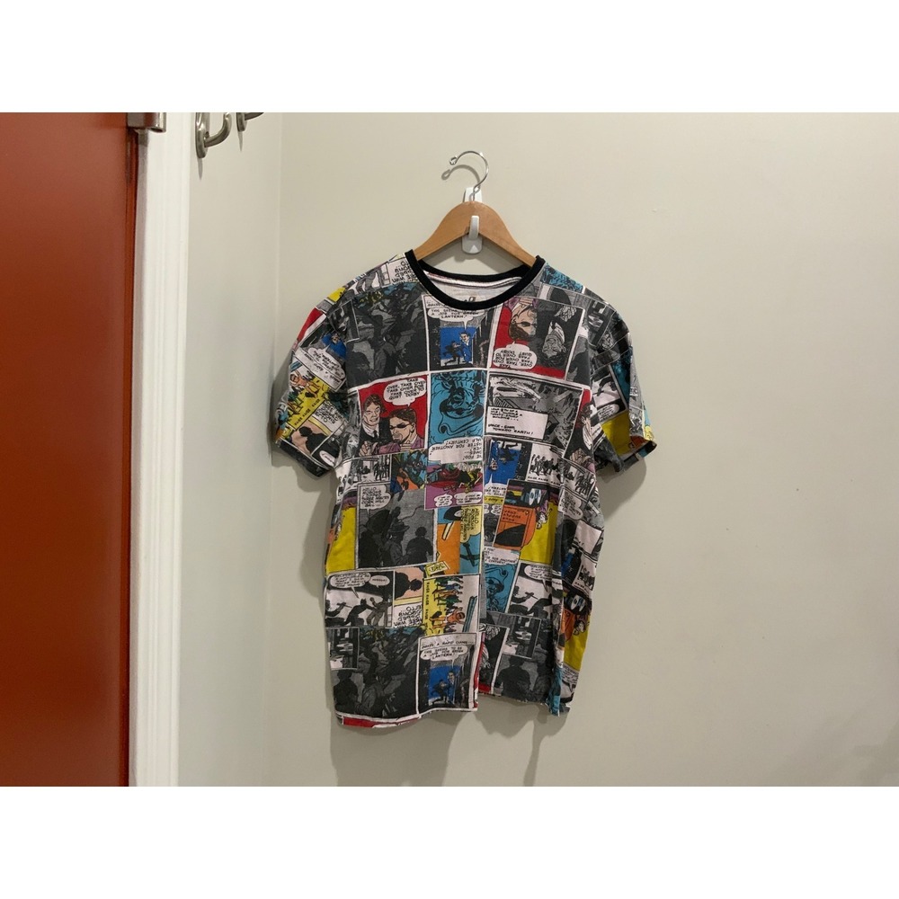 Upstanders Comic Book All Over Print T-Shirt XL Retro Graphic Crew Neck Tee
